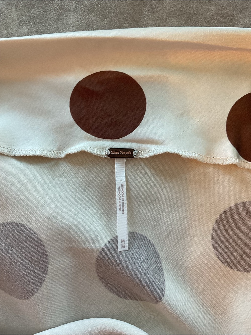 Free People Cream Mini Dress with Brown Polka Dots - Picture 4 of 7